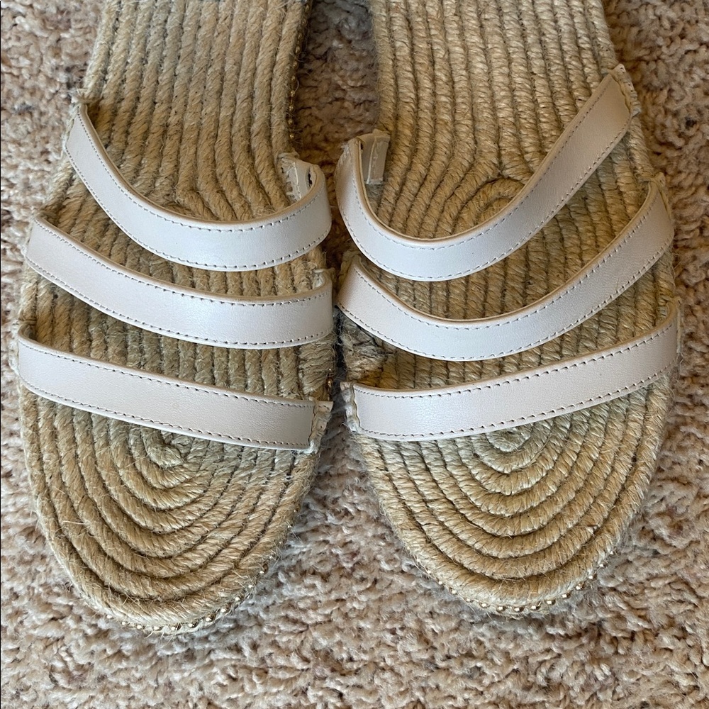 White Espadrille Strappy Sandals - Women's Espadrilles - Picture 3 of 10